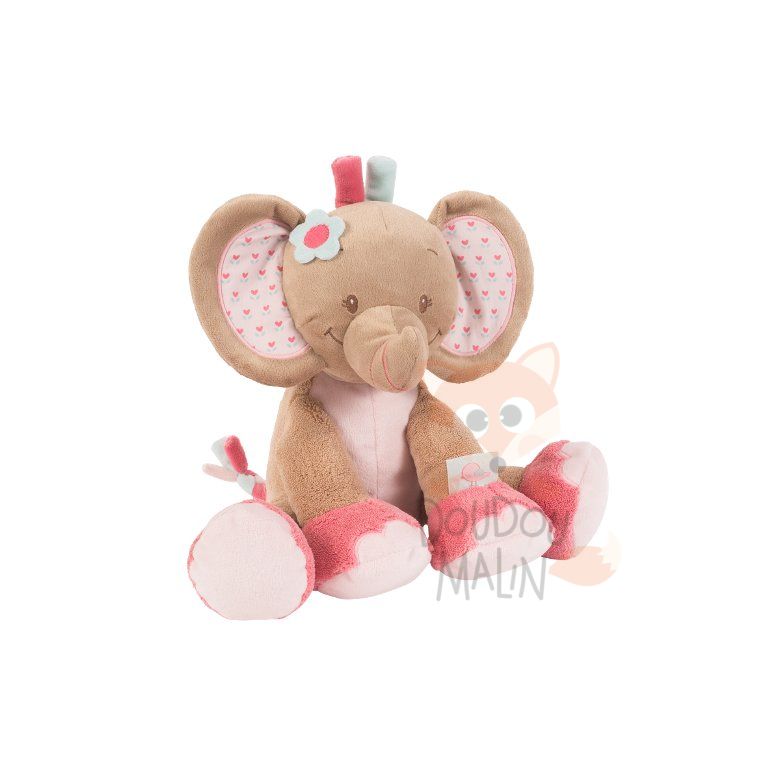  charlotte et rose soft toy elephant pink beige 